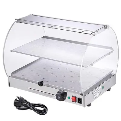 Commercial Countertop 20x16x15" Food Warmer Curved Acrylic Display Cabinet Case