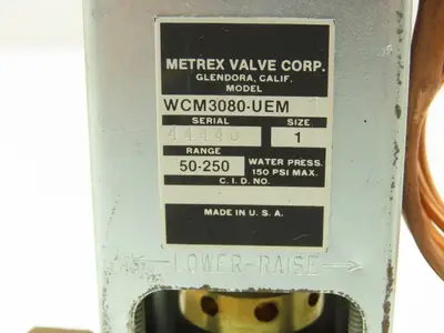 Metrex WCM3080-UEM 1" Water Regulating Valve 50-250 PSI Brass/Bronze