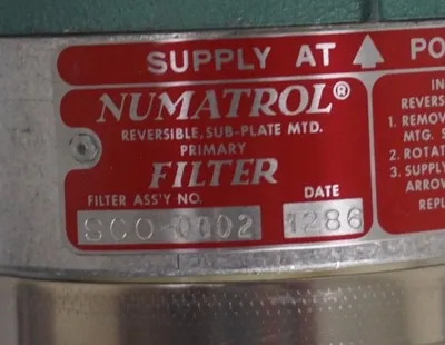 NEW NUMATROL SCO-0002 FILTER ASSEMBLY SCO0002