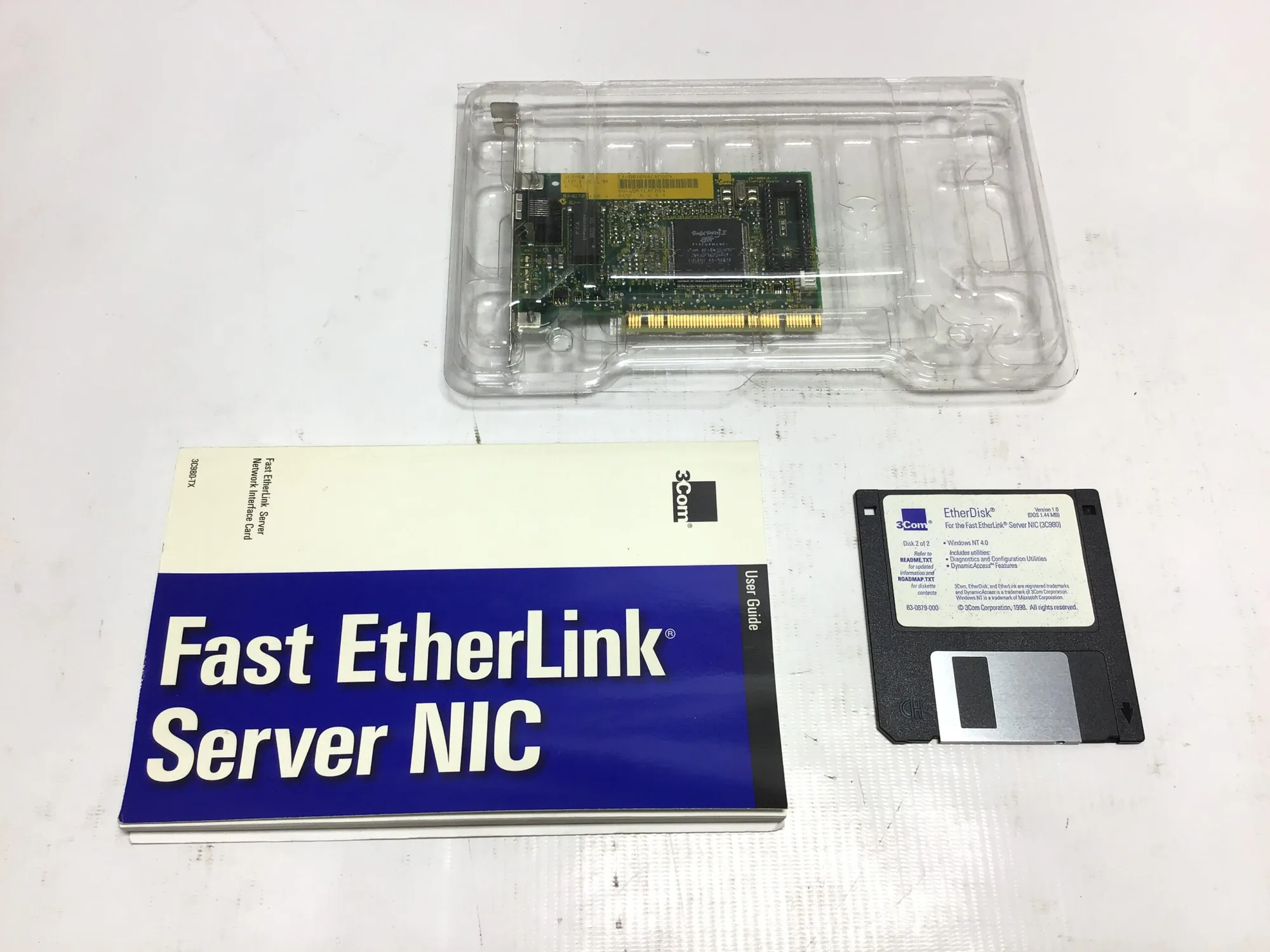 3Com 3C980B-TX Fast Ethernet 10/100 Server Network Interface Card-FULL KIT
