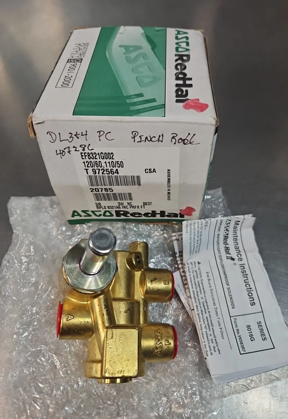 Asco EF8321G002 Solenoid Valve 24/DC Loc6E1