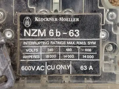 USED KLOCKNER-MOELLER NZM 6B-63