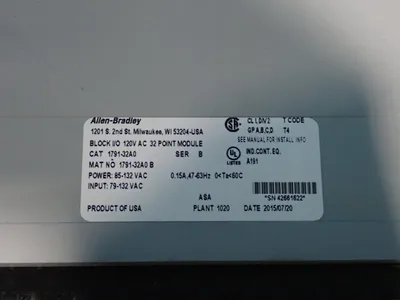 New | in-Stock 2015 ALLEN BRADLEY 179132A0 Input / Output Modules Ohio US | HGR 24 #1134574