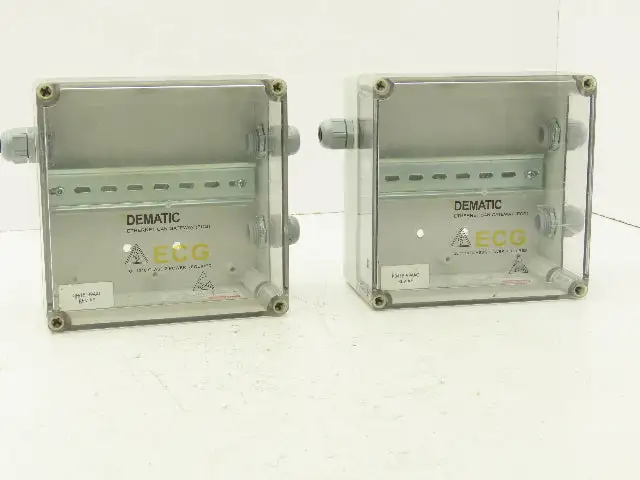 Hoffman 181810PCECC Polycarbonate Terminal Box 168.5x92mm Clear Cover Lot of 2