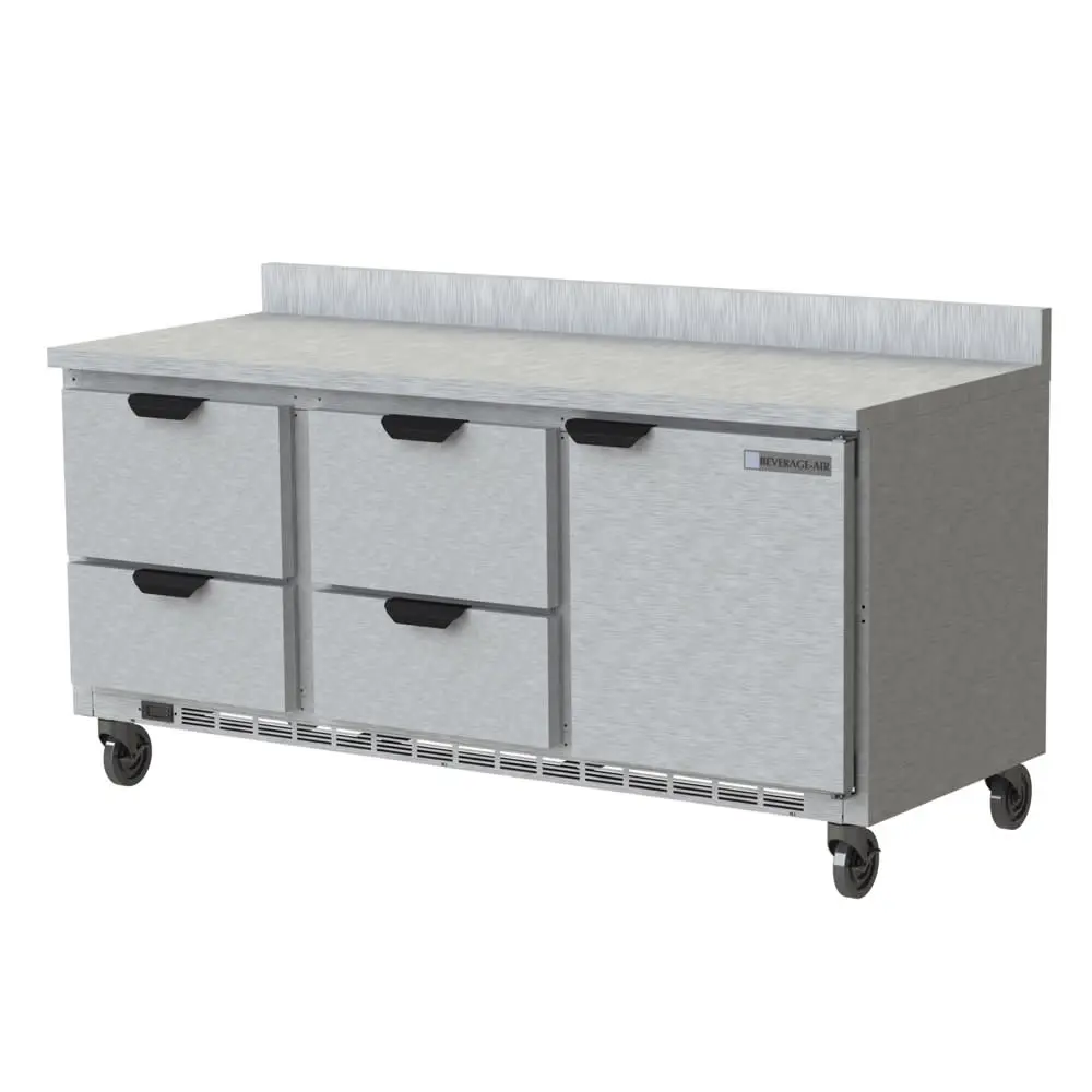 Beverage-Air WTRD72AHC-4-FIP 72" Worktop Refrigerator W/ (3) Section, 115v