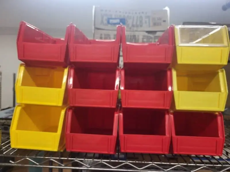 Set of 12 Plastic Storage Bins with Removable Clear Lids