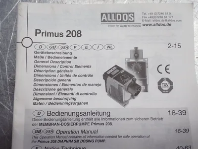 Used ALLDOS EICHLER 2081,6 D10/R10/E26/V01/P03/C03 Pumps (Metering) Ohio US | HGR 24 #737539