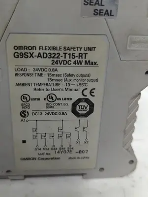 Used OMRON G9SX-AD322-T15-RT Miscellaneous Equipment (Electrical & Power) Ohio US | Surplus Asset Holdings #1445195