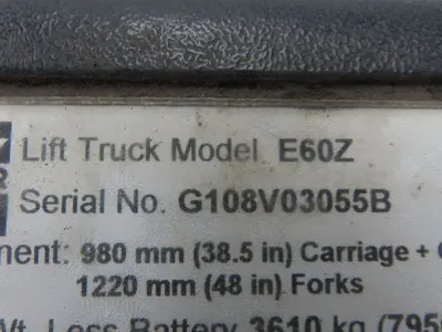 Hyster E60Z Forklift Sideshift 4 Lever Controls And Model Label