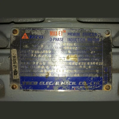 Teco Max E1 Premium Efficiency 5 HP Motor