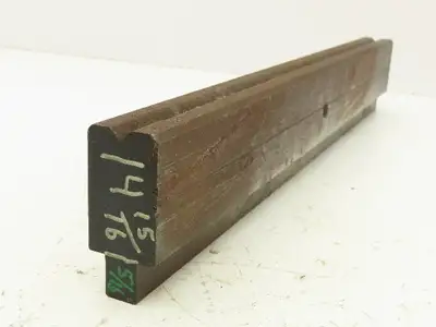 Press Brake Die 15" Long 90° V 5/16" W 3/16" D 1-3/4" H 1/2" Tang