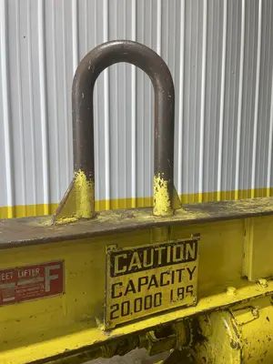 20,000 LB X 84" X 32" TO 62" WIDE CF CULLEN FRIESTEDT ADJUSTABLE PARALLELOGRAM SHEET LIFTER: STOCK #14945