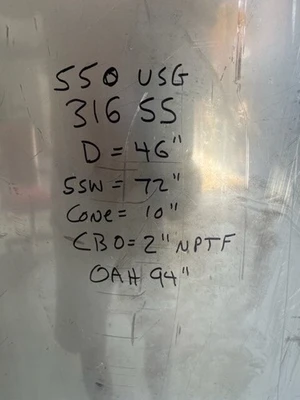 USED Stainless Steel Tank 500 Gallon
