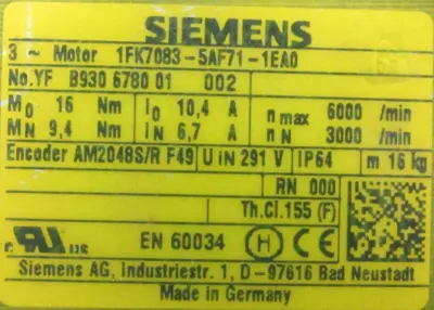 NEW SIEMENS 1FK7083-5AF71-1EA0 SERVO MOTOR 1FK70835AF711EA0