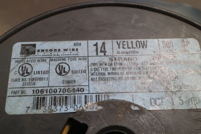 NEW ENCORE WIRE MACHINE TOOL WIRE YELLOW 14