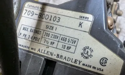 Lot of 5 Allen Bradley 709-BOD103 Motor Starter Size 1 7.5-10 HP 120V Coil Used
