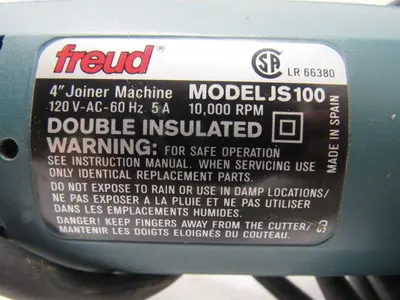 Feud JS100 Electric Biscuit Joiner 3-15/16" Dia. Blade W/6 Position Depth Stop