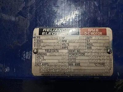200 HP Reliance Electric RPM III D-C Motor