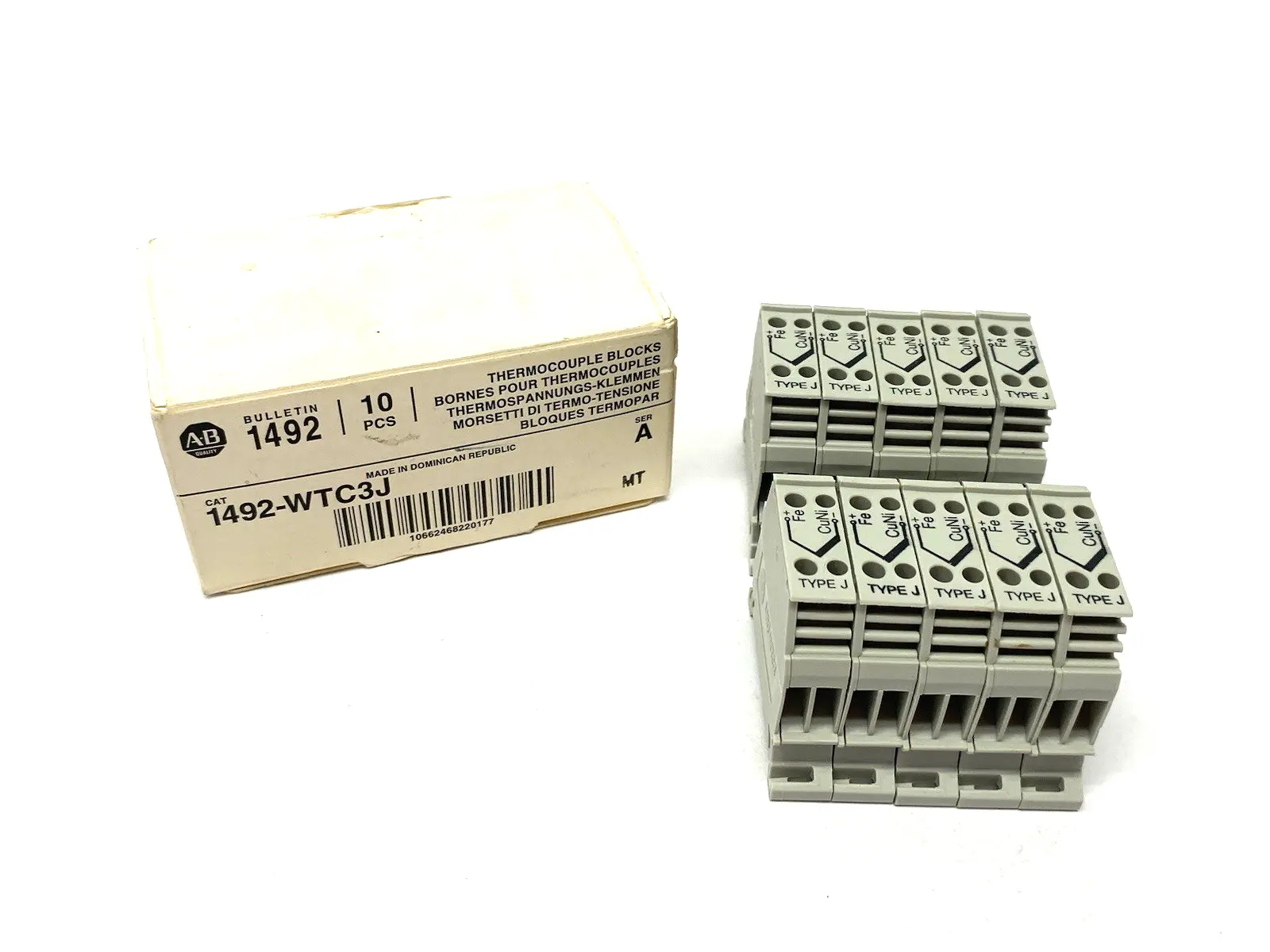 1492-WTC3J | Allen Bradley  Ser. A Thermocouple Blocks PKG OF 10 - New – Open box