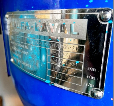 (3) Alfa-Laval FESX 412S-34 nozzle centrifuges, 316SS.