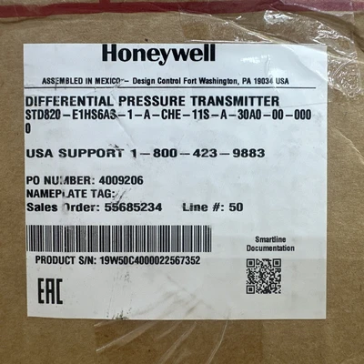New | in-Stock Honeywell STD820-E1HS6AS-1-A-CHE-11S-A-30A0-00-000 Sensors Indiana US | J&J Industrial Supply #1260403
