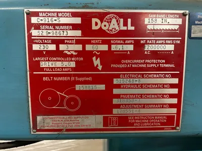 1998 DOALL C-916-S Horizontal Band Saws | Fahey Machinery Co., Inc. (3)