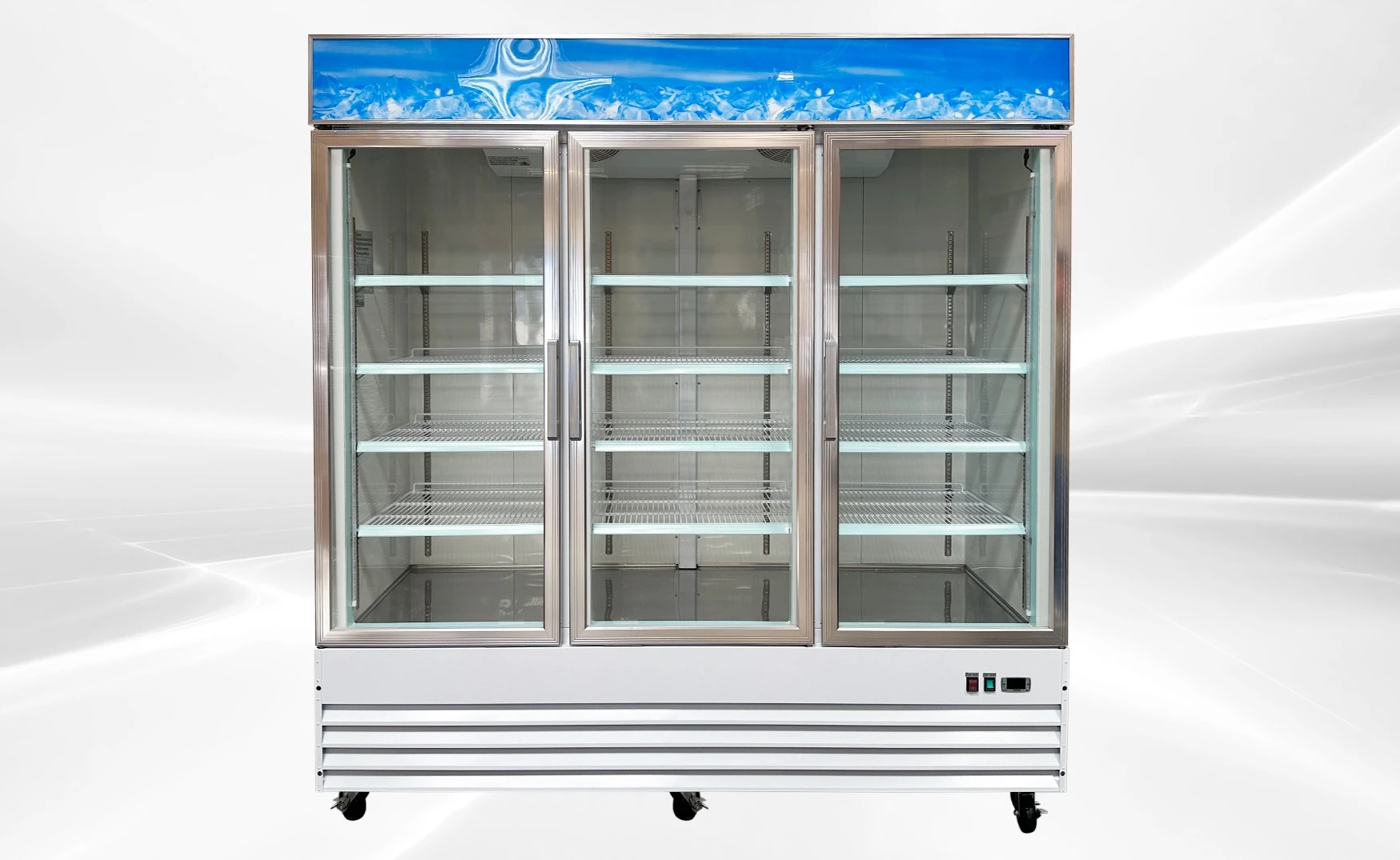 171-0343 80" 3 Glass Door Self Contained Freezer