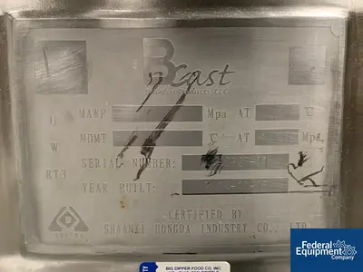 USED Bcast Stainless Products 150 Gal BCast Likwifier, 304 S/S, 75 HP