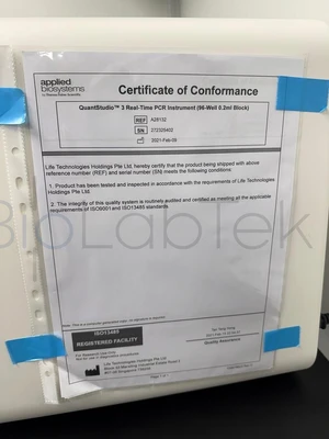 Used Applied Biosystems / Thermo Scientific QuantStudio 3 96-Well 0.2 mL Block PCR/Thermal Cycler Missouri US | BioLabTek #1547014