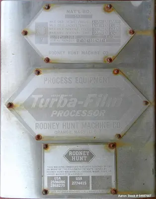 Used RODNEY HUNT _UNKNOWN_ Wipe Film - Thin Film Evaporators Illinois US | Aaron Equipment #1512860