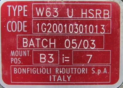 NEW BONFIGLIOLI W63-U-HSRB GEAR BOX W63UHSRB
