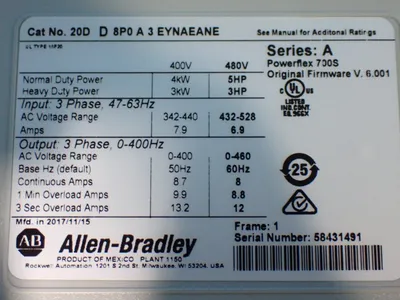 New | in-Stock ALLENBRADLEY 20DD8P0A3EYNAEANE Servo Drives Ohio US | HGR 24 #1133401