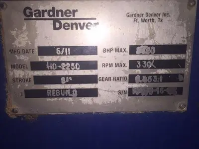 USED 2011 GARDNER DENVER 2250