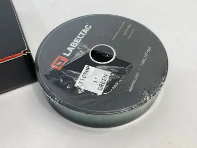 USED LABELTAC PRO MODEL HIGH PERF. 10 YEAR VINYL LABEL, GREEN, 1" X 150'/ROLL