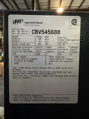 Used INGERSOLL RAND RSRS30i-A118-TAS Rotary Screw & Sliding Vane Air Compressors Illinois US | M&M Equipment Corp. #1389059
