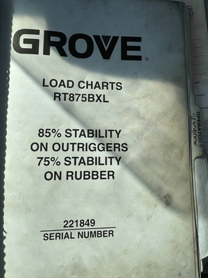 Used 2000 GROVE RT 875 B XL Rough Terrain Cranes Connecticut US | Quality Cranes & Equipment #1485754