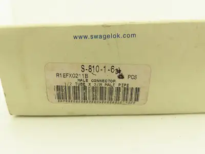 Swagelok S810-1-6 Stainless Adapter 1/2" Tube X 3/8" Male NPT Lot of 24