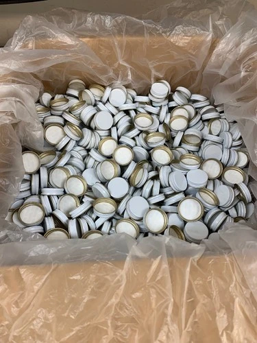 Pill Bottle Cap for Medications Tecnocap #6544022 3mm White/Gold Metal Cap