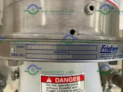 USED FRISTAM FZX2100 3 HP CENTRIFUGAL PUMP ON STAINLESS STEEL ROLLING CART W/ CONTROLLER