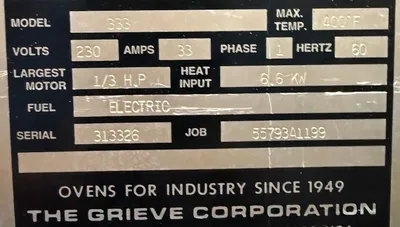 GRIEVE CORP. 333 Ovens - Cabinet | Heat Treat Equipment Co. (7)