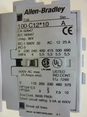 USED ALLEN BRADLEY 100-C12.10 SER A