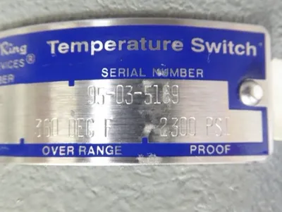 SOL 201L-K125-U9-C7A Temperature Switch 40-225°F 2300 PSI New