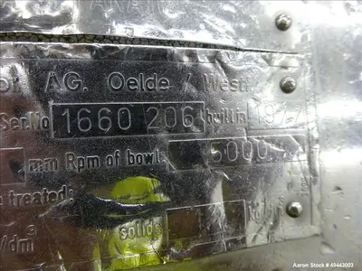 Used WESTFALIA BKA35-86-076 Disc Batch Centrifuges Illinois US | Aaron Equipment #84671