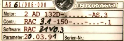 NEW INDRAMAT AS-61/006-000 PROGRAMMING MODULE AS61006000 2AD132D-AS.3