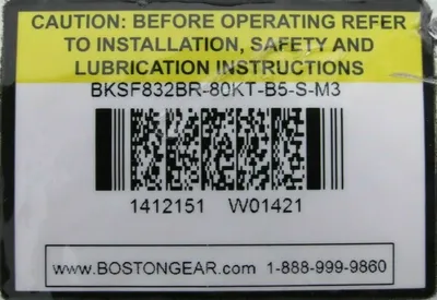 NEW BOSTON GEAR BKSF832BR-80KT-B5-S-M3 GEAR REDUCER 82.8:1 BKSF832BR80KTB5SM3