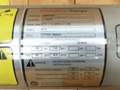 New | in-Stock TONKAFLO _UNKNOWN_ Centrifugal Pumps Indiana US | Arrow Industrial #1425882