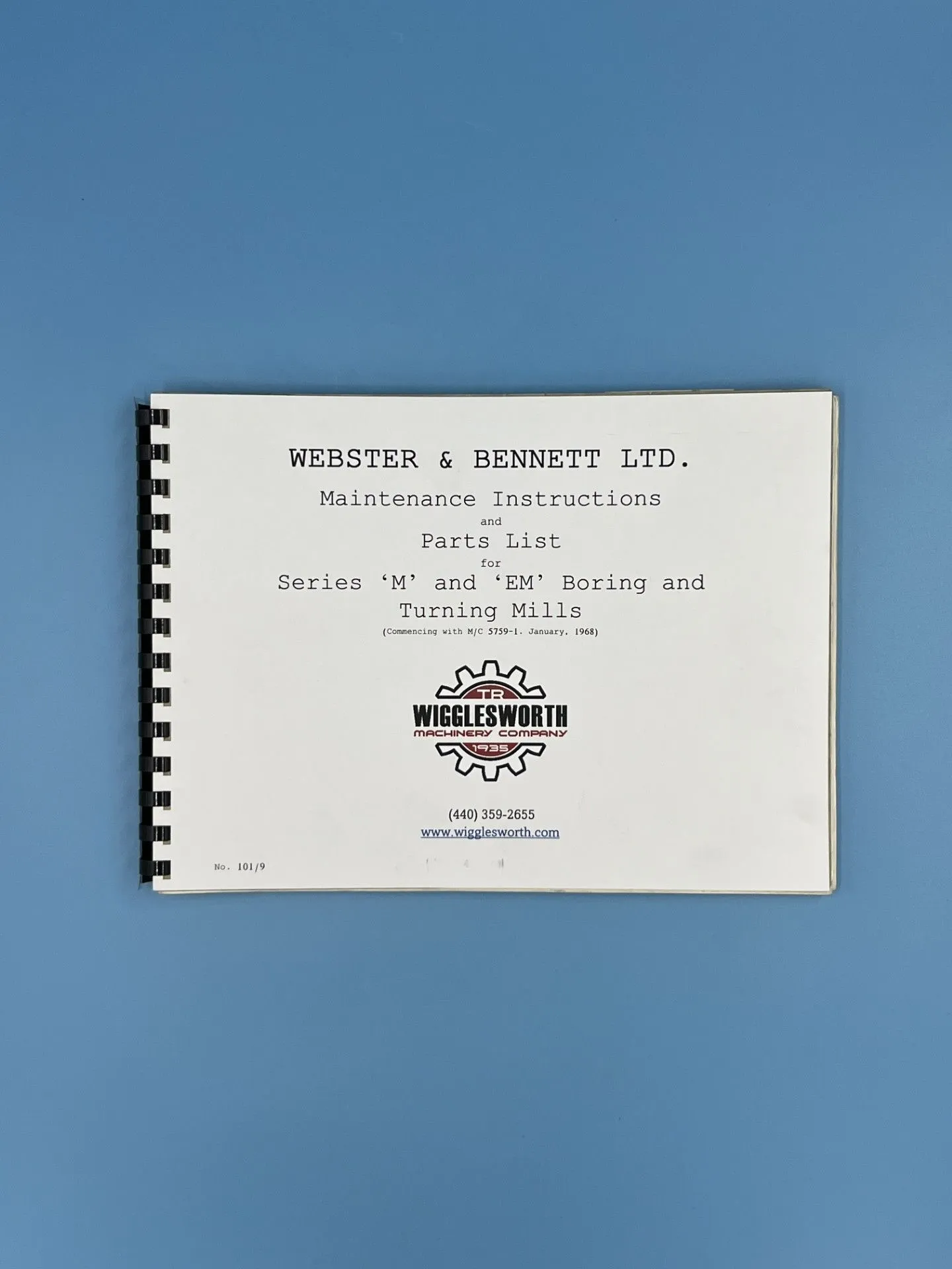 NEW WEBSTER & BENNETT M/EM Manual