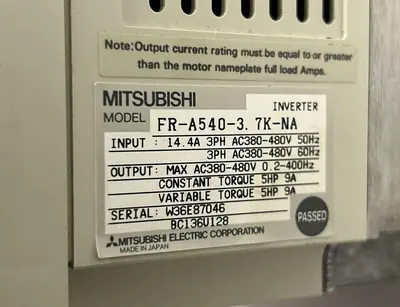USED MITSUBISHI FR-A540-3.7K-NA