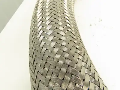 Weldbend 8' 8" x 3" Flanged Stainless Steel Braided Flex Hose  #300
