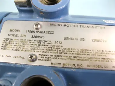 USED Micro Motion 1700 R12 AB AEZZZ